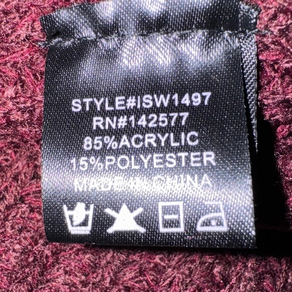 Iris basic oversized sweater with criss cross back. Deep purple Size M. - Picture 6 of 7